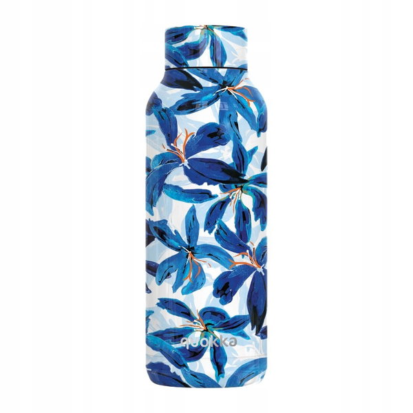 Quokka Solid - Butelka termiczna ze stali nierdzewnej 510 ml Blue Hibiscus