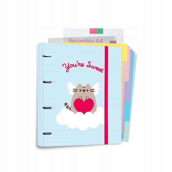 Pusheen - Segregator A4 z kolekcji Purrfect Love z kartkami 4 ringi, gumka