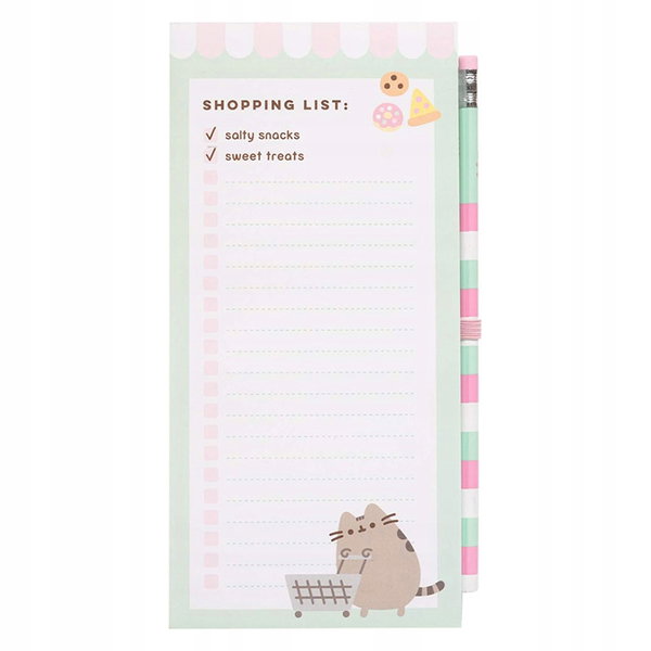 Pusheen Magnetyczna lista zakupów na lodówkę z kolekcji Foodie (10 x 21 cm)