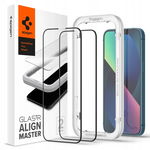Spigen Szkło hartowane do iPhone 14 / 13 / 13 Pro 2 szt (Czarna ramka)
