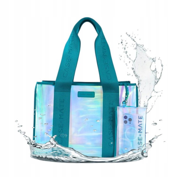 Wodoodporna torba na ramię z etui na telefon (Emerald Blue Soap Bubble)