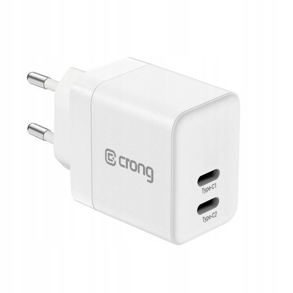 Ładowarka sieciowa 2x USB-C 35W PD 3.0 z PPS (biały)