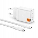 Ładowarka sieciowa USB-C PD 3.0 PPS 65W + kabel USB-C (Biały)