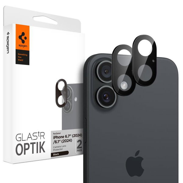 Szkło ochronne na obiektyw do iPhone 16 / 16 Plus (2 szt) (Czarny)