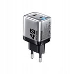 Ładowarka sieciowa 2x USB-C Super Fast Charger GaN 40W (Srebrny)
