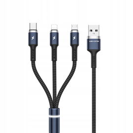 WEKOME Kabel połączeniowy 3w1 USB-A do Lightning + USB-C + Micro USB PD 1.2