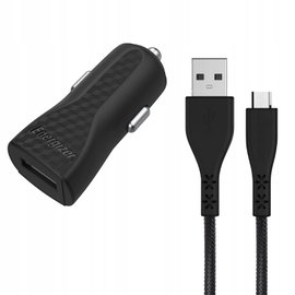 Ładowarka samochodowa USB-A 1A + Kabel Micro USB (Czarny)