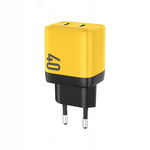 Ładowarka sieciowa 2x USB-C Super Fast Charger GaN 40W (Żółty)