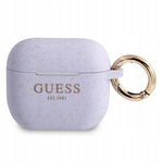 Guess Silicone Glitter Case Est - Etui Airpods 3 (fioletowy)