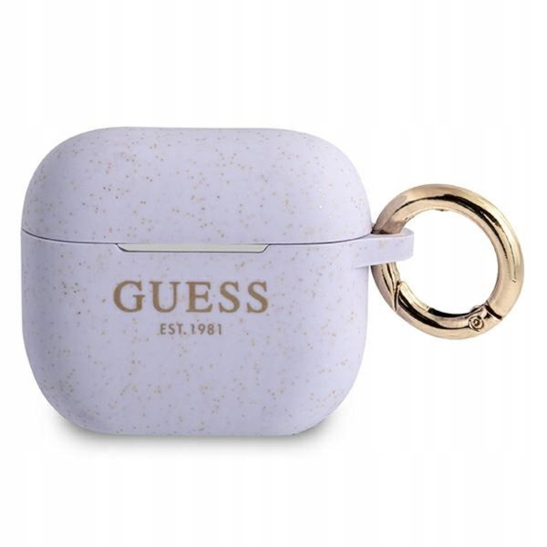 Guess Silicone Glitter Case Est - Etui Airpods 3 (fioletowy)