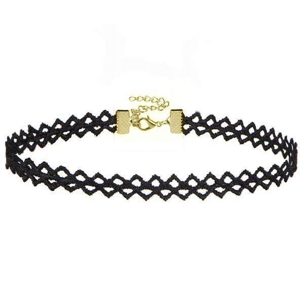Czarny Choker Naszyjnik Chocker Tasiemka Zapięcie