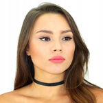 Czarny Choker Naszyjnik Aksamitna Tasiemka Srebrny