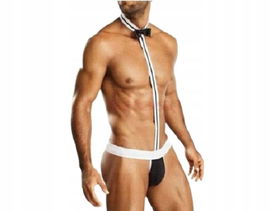 Męska Bielizna Stringi z Muszką Body Strój Kelnera Majtki