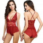 Piękne Seksowne Body Bielizna Damska Koronka Red