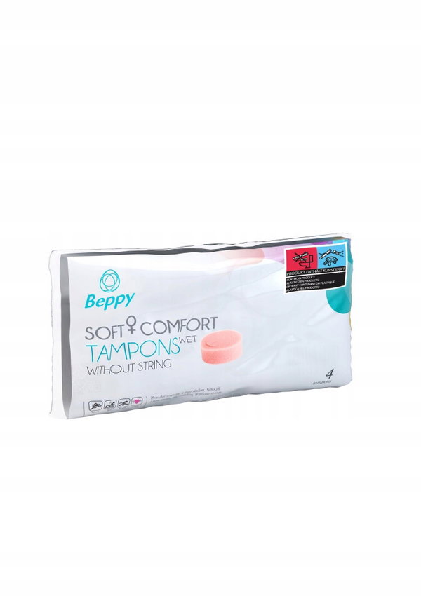 Beppy Soft & Comfort Wet miękkie tampony bez sznureczka wilgotne 4 sztuk