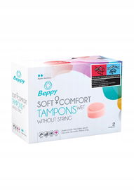 Beppy Soft & Comfort Wet miękkie tampony bez sznureczka wilgotne 2 sztuk