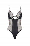 Bielizna Damska Czarne Body Stringi Zdobione Prześwitujące XXL/XXXL