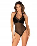 Bielizna Damska Czarne Koronkowe Body Obsessive Stringi XS/S