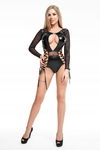 Bielizna Damska Czarne Body Vinyl Wetlook Lack L