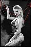 Bielizna Damska Czarne Body Siatka Stringi L