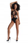 Bielizna Damska Czarne Body Stringi Koronka L
