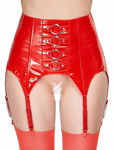Bielizna Damska Czerwony Pas do Pończoch Winylowy Lack Wetlook Latex L