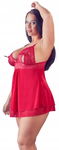 Bielizna Damska Czerwona Halka Koszula Nocna Piżama Koronka Babydoll 3XL