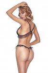 Bielizna Damska Koronkowe Body Czarne Stringi XL