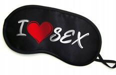 Maska Opaska na oczy "" I LOVE SEX""