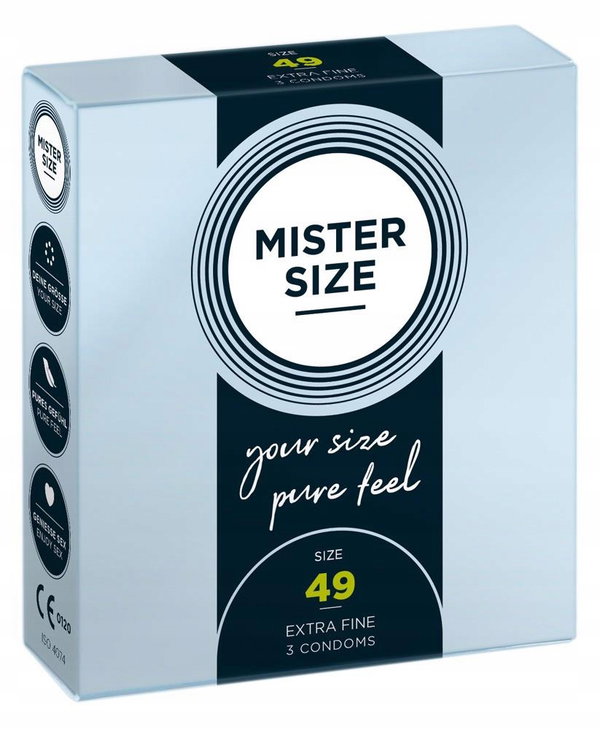 Mister Size Condoms prezerwatywy dopasowane do rozmiaru 49mm 3 sztuki