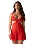 OBSESSIVE koszulka Babydoll i stringi Cupide Desir czerwone Komplet L/XL