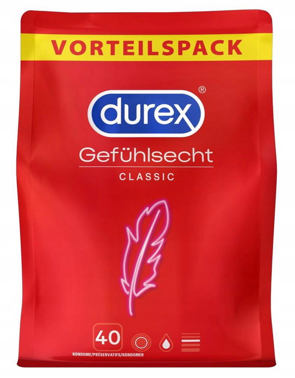 Prezerwatywy Kondomy Durex Gefühlsecht Classic 40 szt