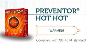 Prezerwatywy ROZGRZEWAJĄCE HOT-HOT 3 szt. cienkie