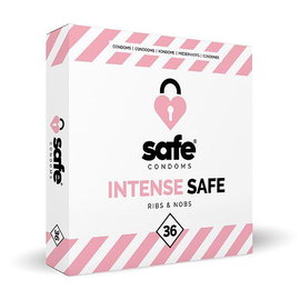 Prezerwatywy Kondomy SAFE - Condoms Intense Safe Ribs & Nobs (36 pcs)