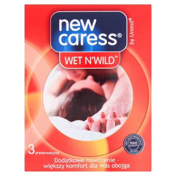 Prezerwatywy New Caress Wet N'Wild lateksowe 3 szt