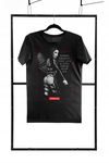 T-shirt Czarna Koszulka Męska z Krótkim Rękawem i Nadrukiem Kobieta S