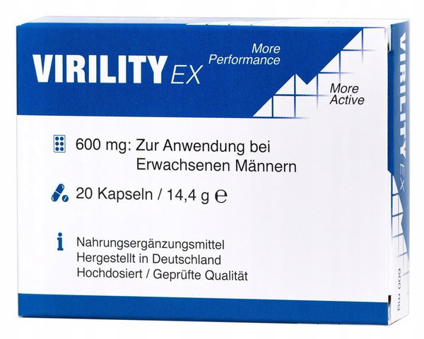 Wegański suplement diety Virility Ex specjalnie dla mężczyzn 20 tabletek