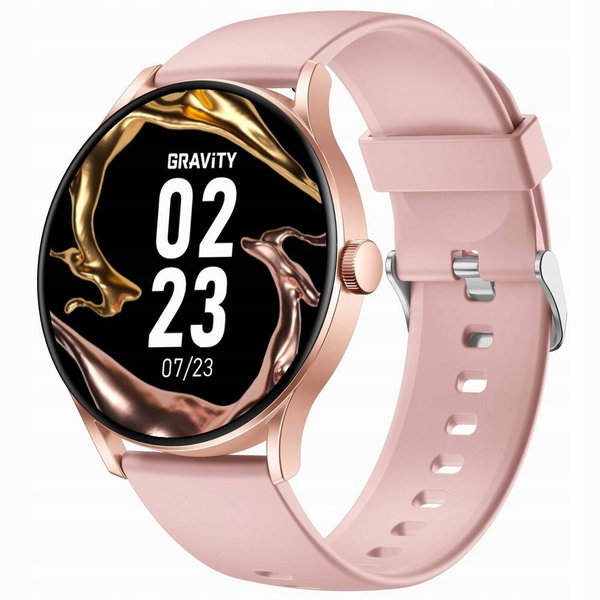 Smartwatch Gravity GT2-1 PRO Różowy Złoty 1.43" IPS