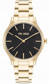 Zegarek damski Paul Lorens kwarcowy tarcza czarna bransoleta złota 34 mm