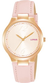 Zegarek damski Lorus kwarcowy tarcza szampańska pasek pudrowy róż 30 mm