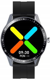 Smartwatch G.Rossi SW018-1 Srebrny, Czarny pasek