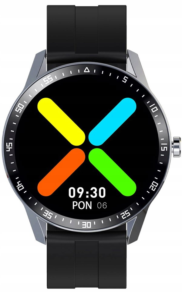 Smartwatch G.Rossi SW018-1 Srebrny, Czarny pasek