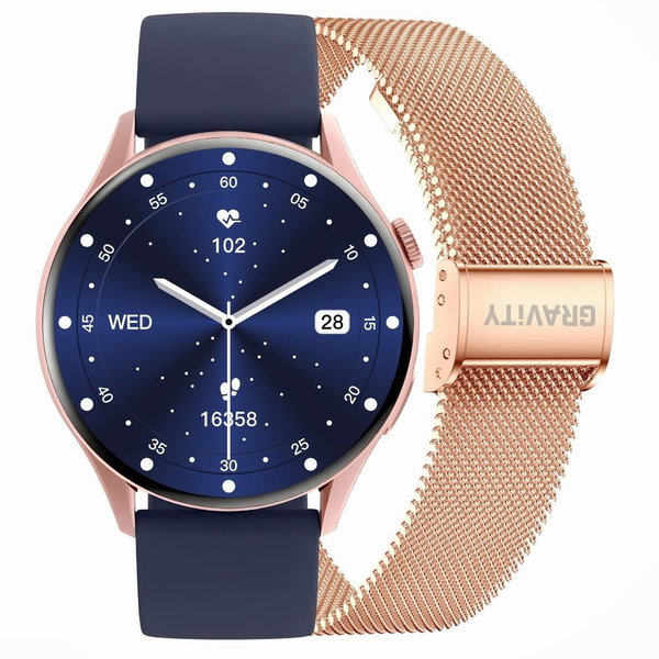 Smartwatch Gravity GT11 Różowe Złoto Pasek Bransoleta