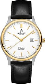 Zegarek męski Atlantic Seabase kwarcowy,40mm stal złoto, czarny pasek