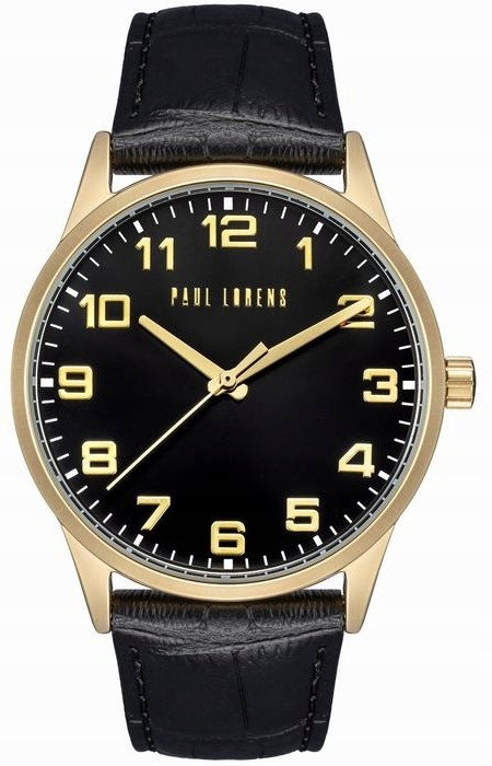 Zegarek męski Paul Lorens kwarcowy tarcza czarna pasek czarny 41 mm