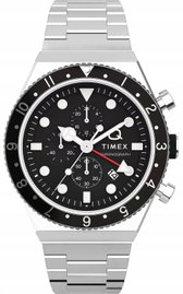 Zegarek męski Timex Q3, mechanizm kwarcowy, na metalowej bransolecie.