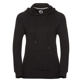 Bluza damska przez głowę z kapturem raglan z gładkiej bawełny Czarny r. XL