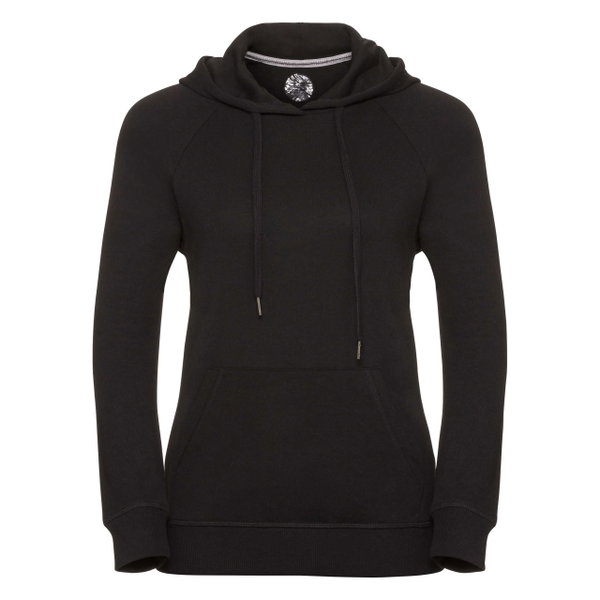 Bluza damska przez głowę z kapturem raglan z gładkiej bawełny Czarny r. XL