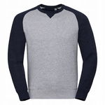 Bluza męska Baseball bez kaptura przez głowę Jasny szary r. 2XL
