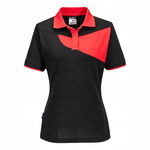 Damska koszulka polo PW2 Czarny/Czerwony r. XL